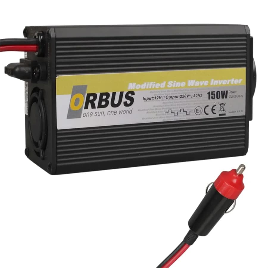 Orbus MS150W 150W 12V DC - 220V AC Modifiye Sinüs Araç Çakmaklık İnverteri - Seyyar Elektronik