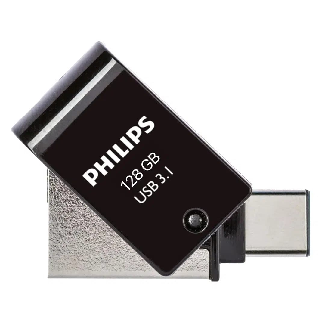 Philips FM12DC152B/00 128GB 2 IN 1 TYPE-C/USB 3.1 Siyah Gri USB Flash Bellek - Seyyar Elektronik