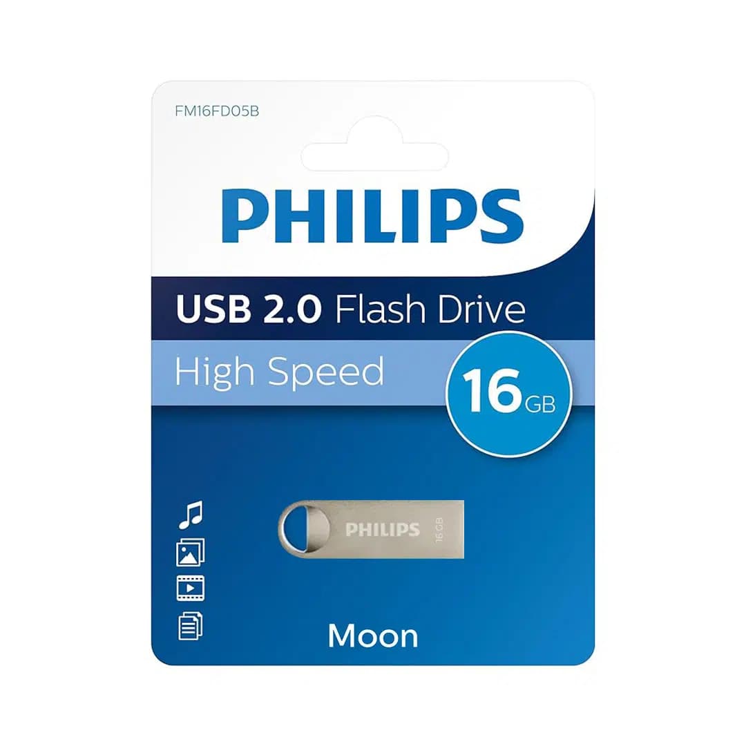 Philips FM16FD160B/00 16GB Klasik Gümüş Moon USB 2.0 Metal Flash Bellek - Seyyar Elektronik
