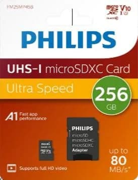 Philips FM25MP45B/00 256GB Class10 UHS-I U1 TF Adaptörlü Micro SDXC Hafıza Kartı - Seyyar Elektronik