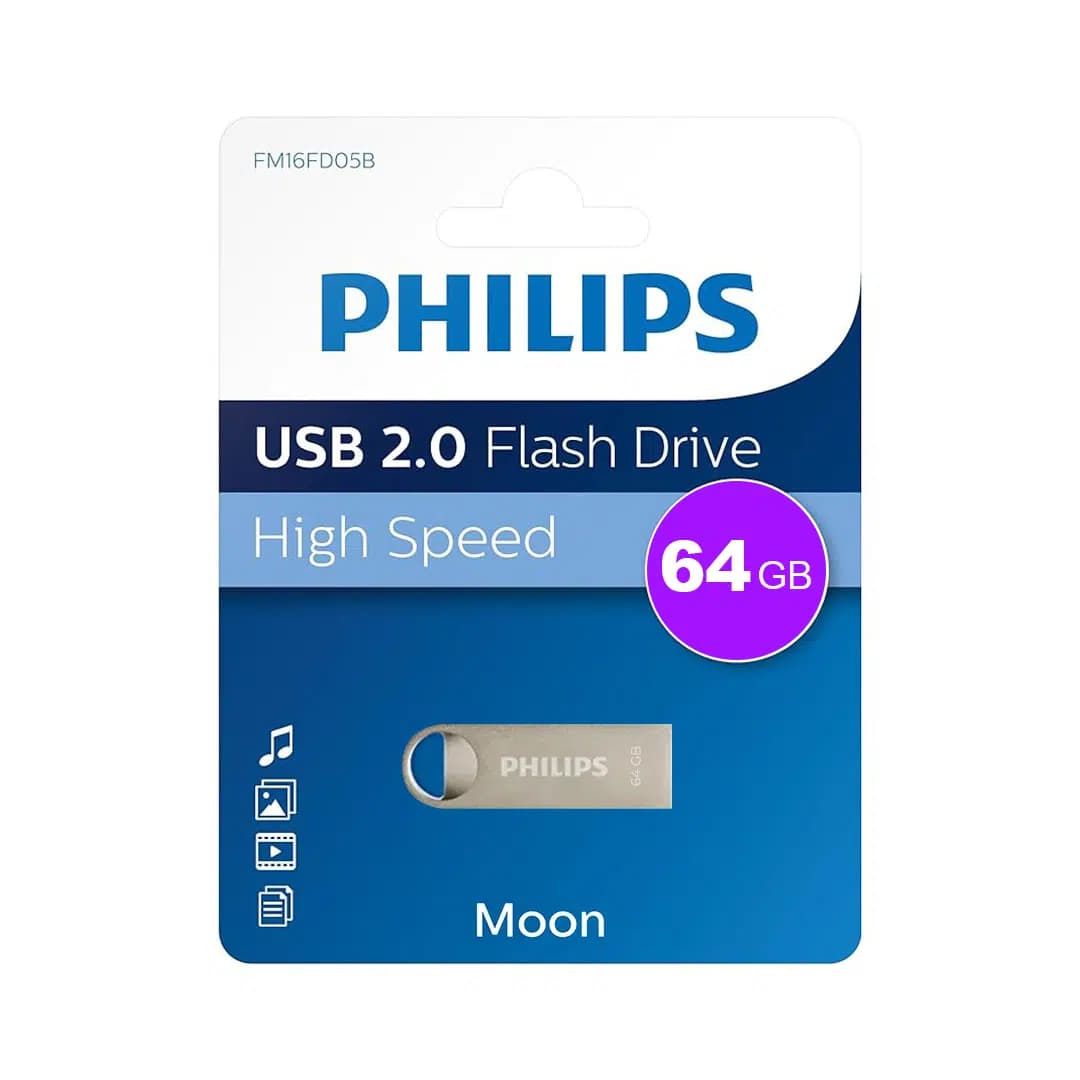Philips FM64FD160B/00 64Gb Moon Klasik Gümüş USB 2.0 Metal Flash Bellek - Seyyar Elektronik