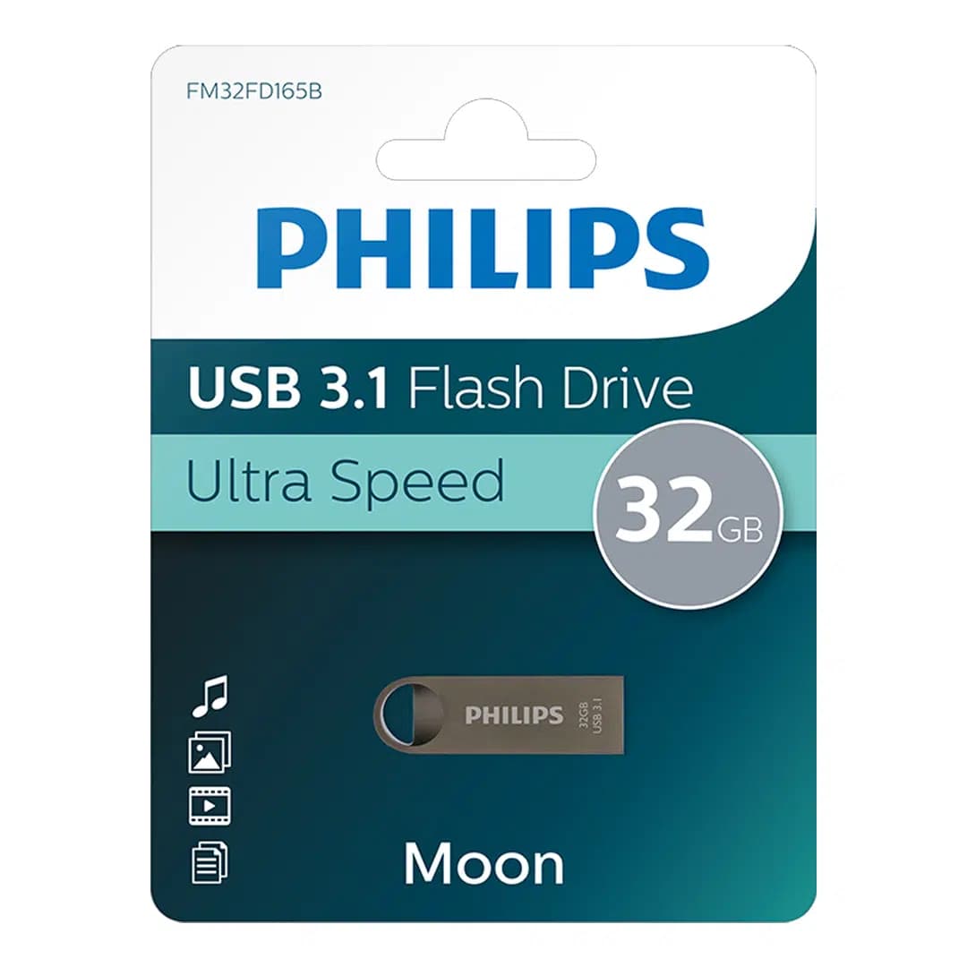 Philips Moon Serisi 32GB USB 3.1 Ultra Hızlı Metal Flash Bellek (FM32FD165B/00) - Seyyar Elektronik