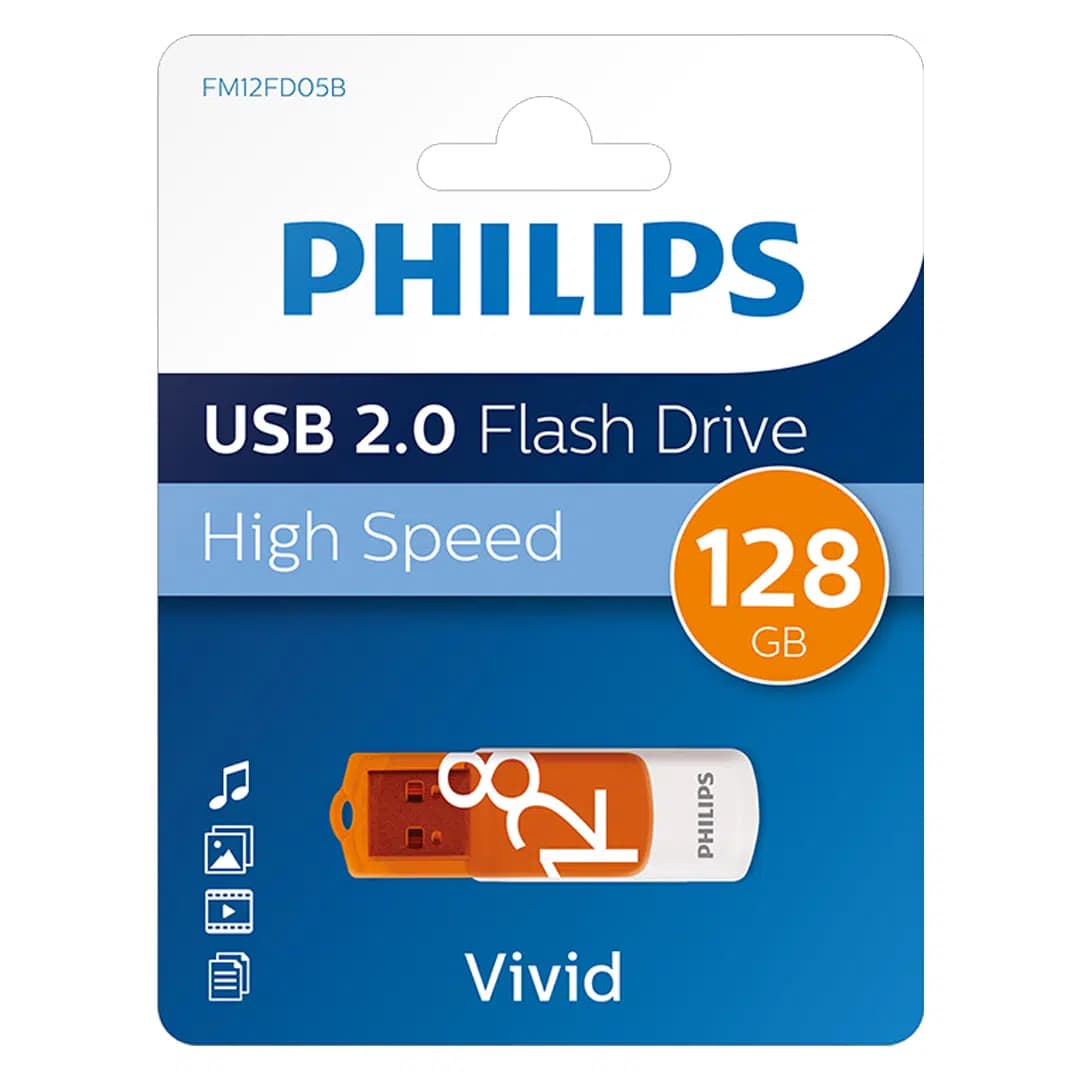 Philips Vivid Serisi 128GB USB 2.0 High Speed Flash Bellek (FM12FD05B/00) - Seyyar Elektronik