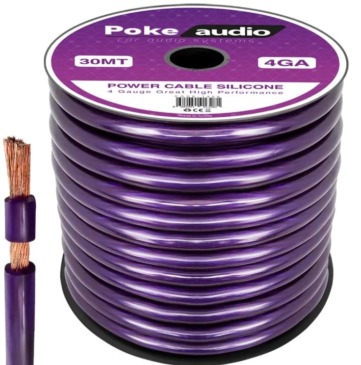 Poke PK-1409 4GA 30 Metre Silikon Oto Amfi Güç Kablosu - Seyyar Elektronik