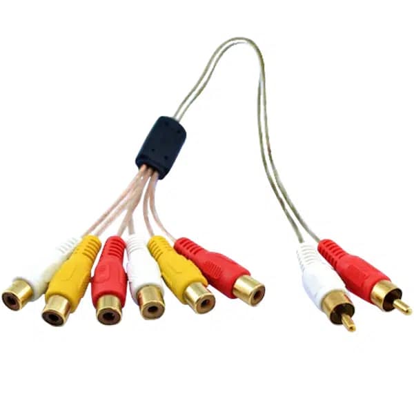 Powermaster 2 RCA Erkek / 6 RCA Dişi 55 Cm Kablo PM-5515 - Seyyar Elektronik