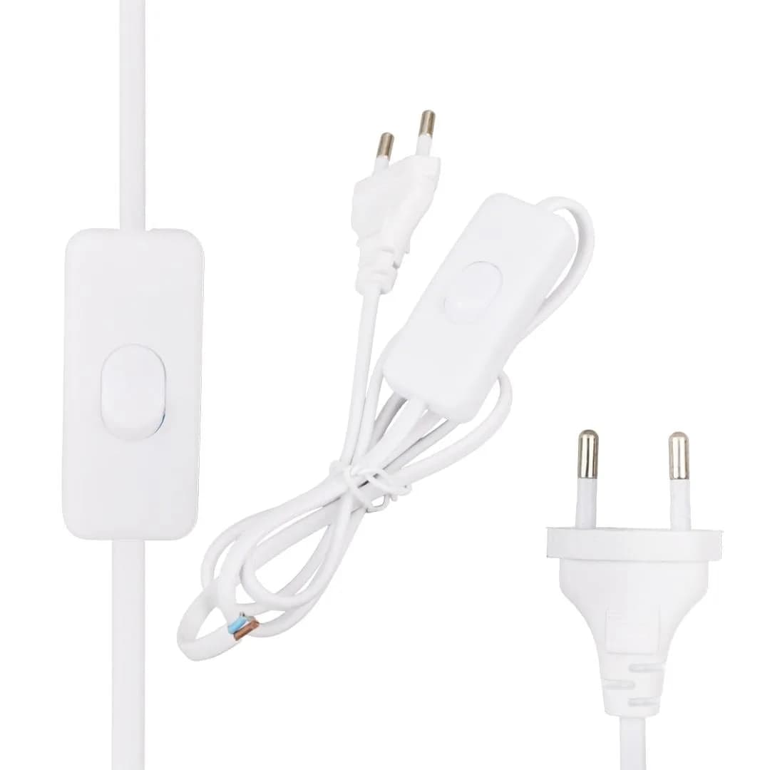 Powermaster PM-5784 Beyaz 220 Volt Anahtarlı Güç Kablosu - Seyyar Elektronik