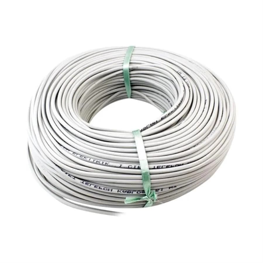Powermaster 3 Telli 1 Hat 1 Çift 100 Metre Telefon Hat Kablosu (1*2+1*0.50) - Seyyar Elektronik
