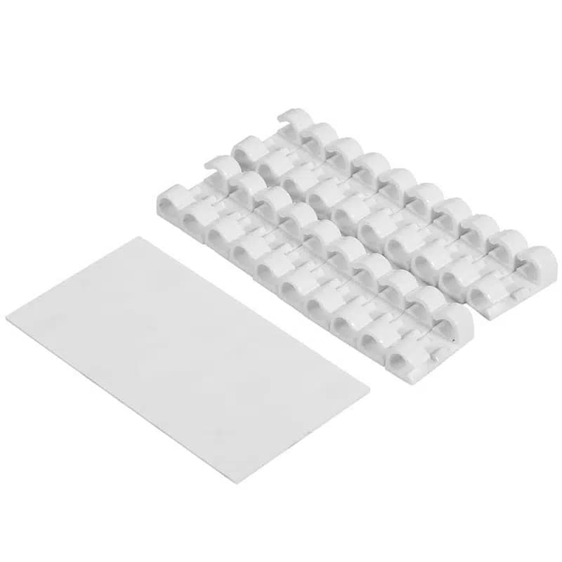 Powermaster 3M Yapışkanlı 20'li Beyaz Kablo Sabitleyici Düzenleyici Klips - Seyyar Elektronik