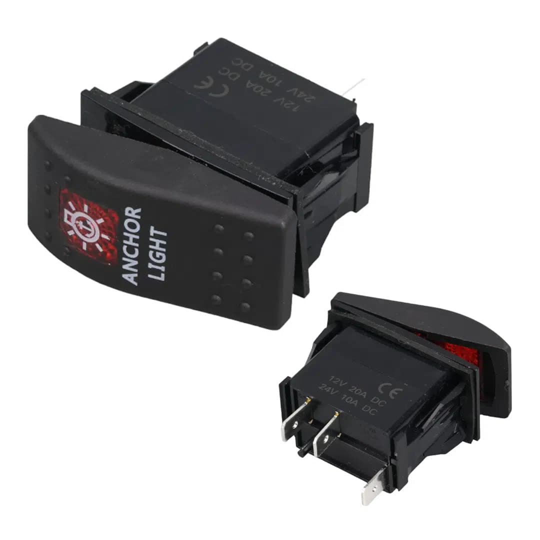 PowerMaster Deniz Feneri Sembollü Işıklı 3 Pinli On-Off 12-24V Marin Switch - Seyyar Elektronik