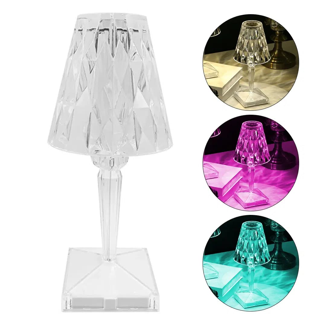 PowerMaster HA-1638 Dekoratif RGB LED'li Ambiyans Masa Gece Lambası Şarjlı Dokunmatik Tuşlu - Seyyar Elektronik