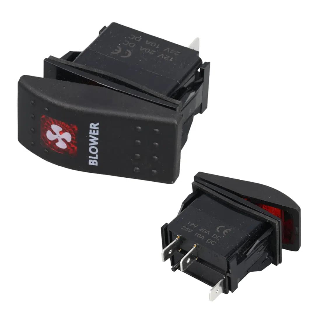 PowerMaster Havalandırma Sembollü Işıklı 3 Pinli On-Off 12-24V Marin Switch - Seyyar Elektronik