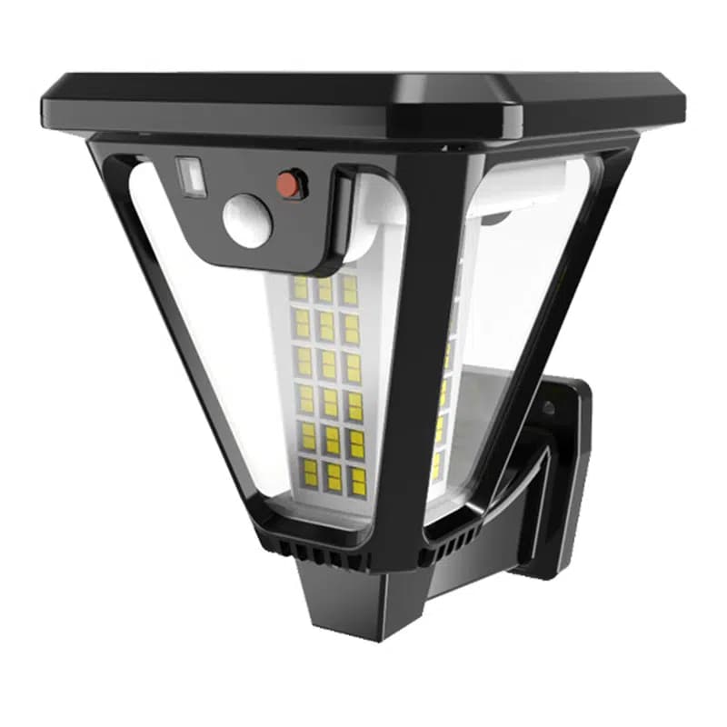 Powermaster HS-V83 Solar Panelli 3 Modlu Kumandalı Hareket Sensörlü 100 SMD Ledli Şarjlı Duvar ve Bahçe Lambası - Seyyar Elektronik
