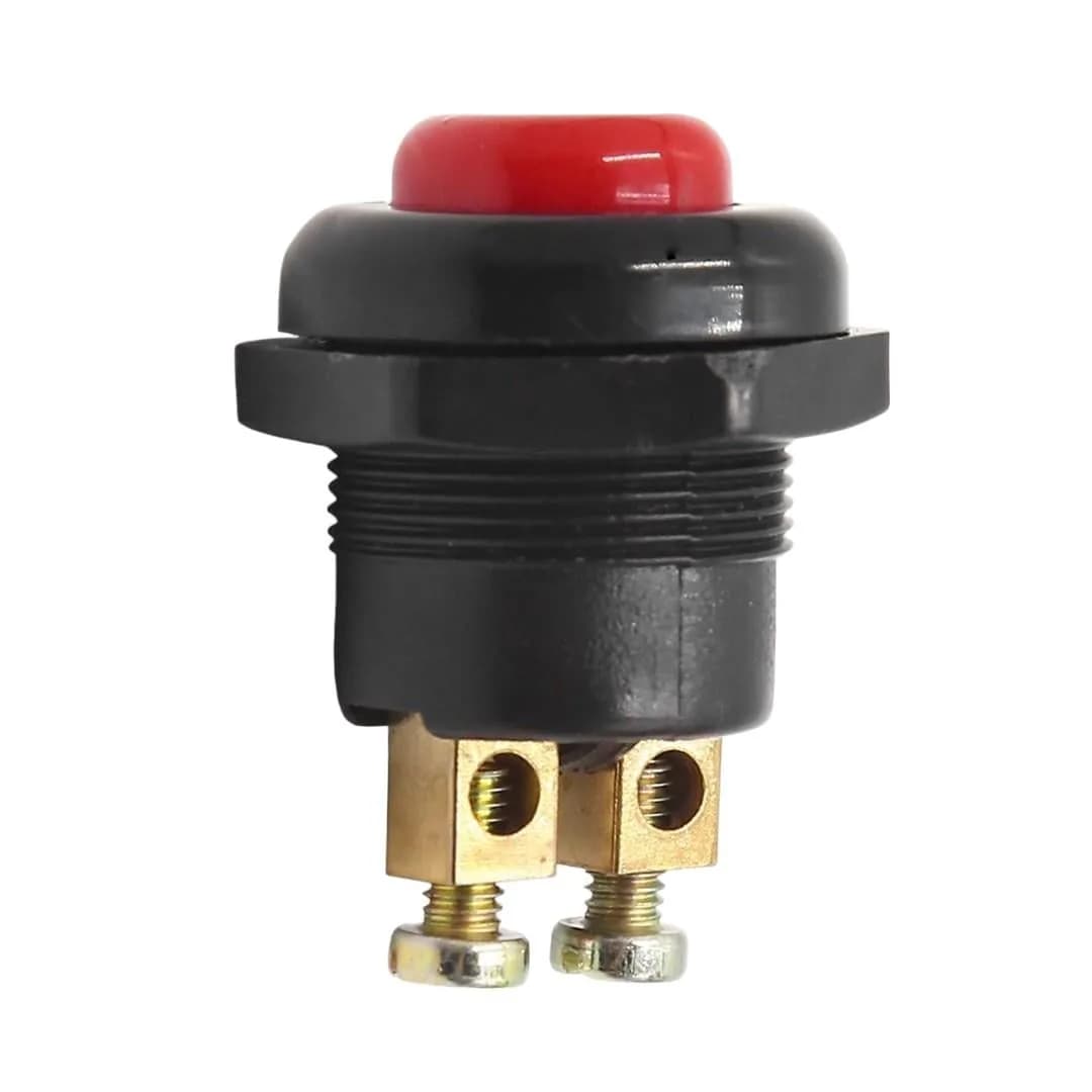 PowerMaster IC-180A-1 22mm Plastik 2P Marş Korna Butonu Kırmızı - Seyyar Elektronik
