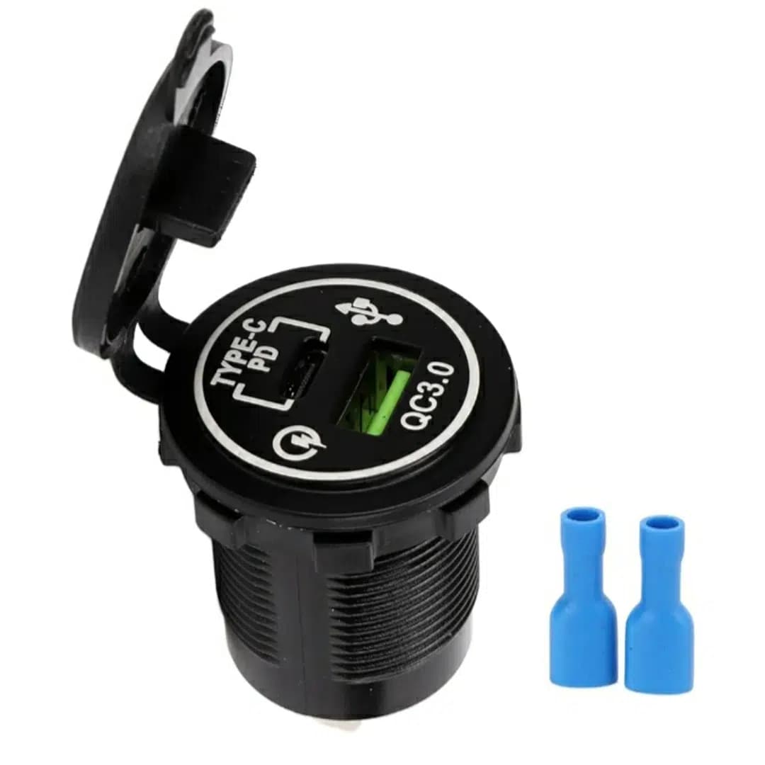 PowerMaster IC-266C-5 Pano Tipi Hızlı Şarj Soketi USB QC3.0 + Type-C PD (Otomobil-Tekne Uyumlu) - Seyyar Elektronik