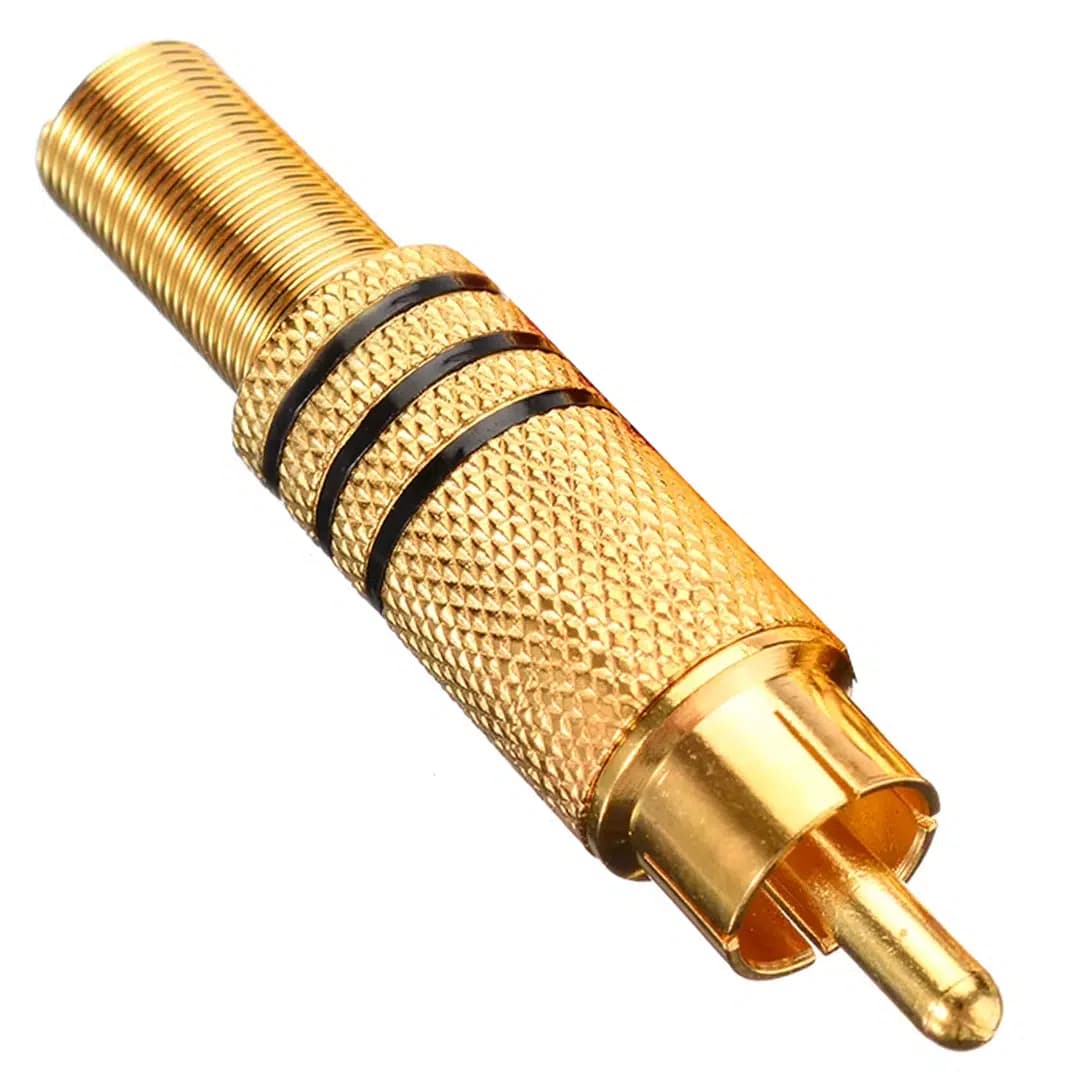 PowerMaster PM-1290 Tos RCA Fiş Metal Gold Erkek Konnektör - Seyyar Elektronik