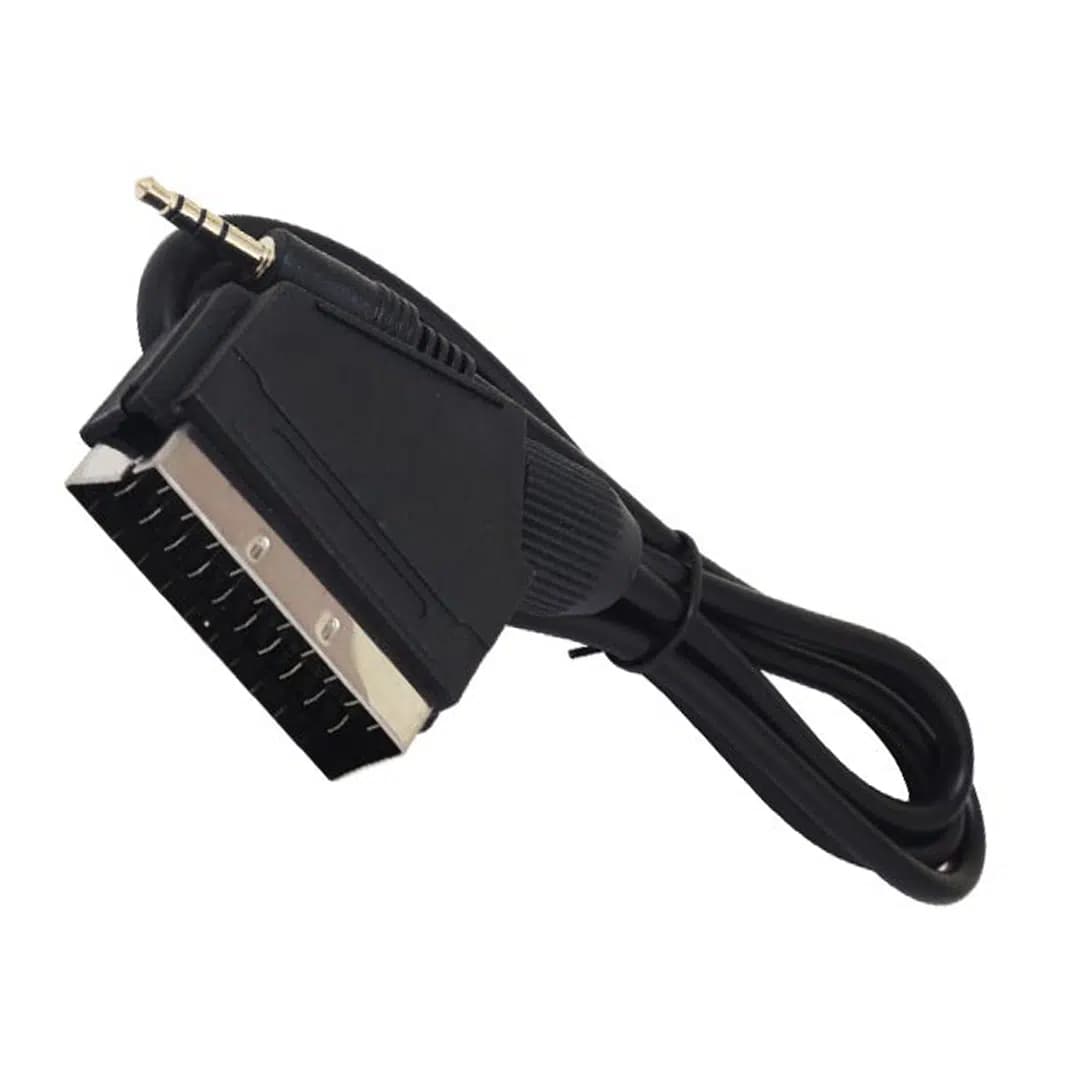 Powermaster PM-12979 Uydu Alıcısı AV Kablo 3.5 Mm Stereo Erkek-Scart Kablo 1.2 Metre Uzun Jack - Seyyar Elektronik