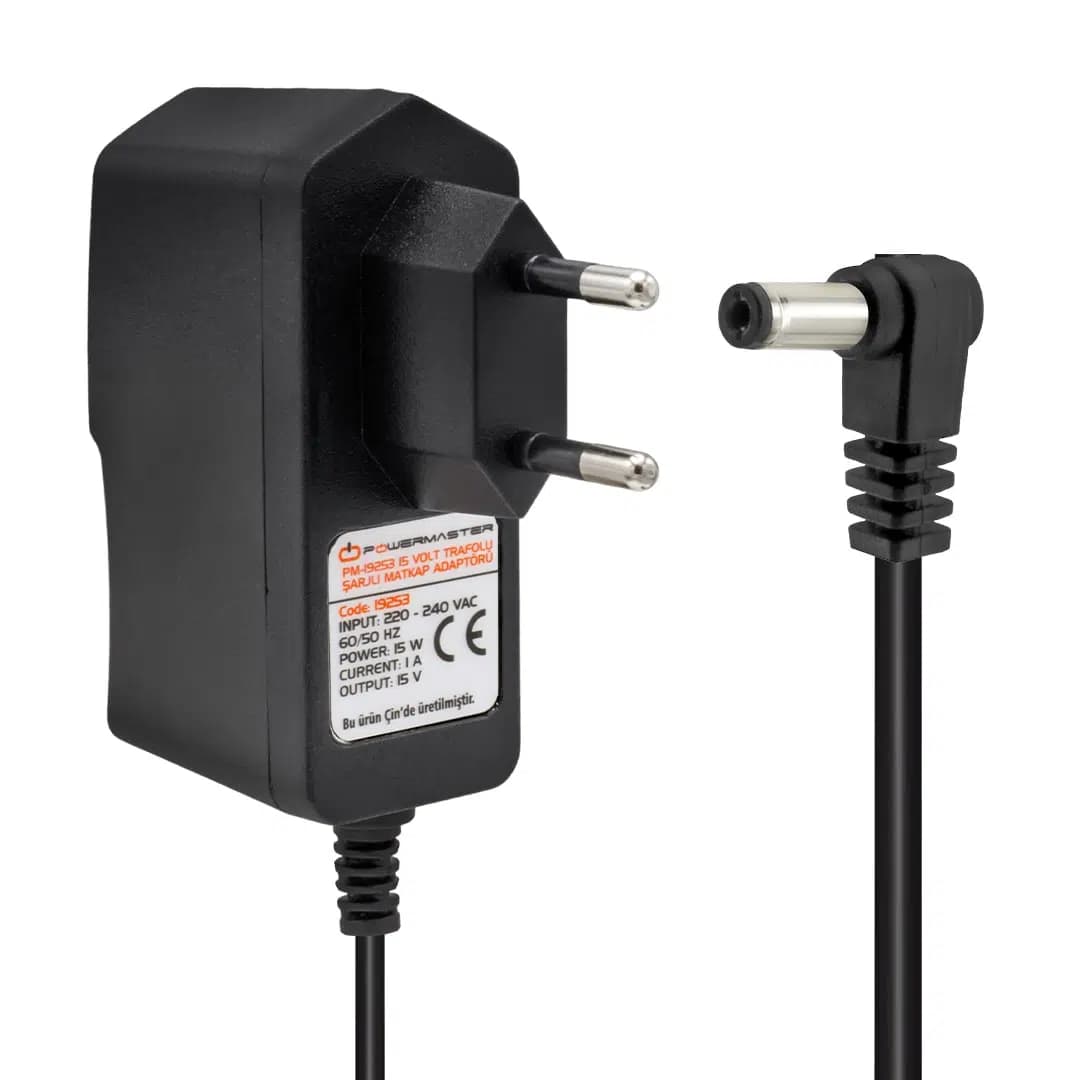 Powermaster PM-19253 15 Volt - 1 Amper - 15 Watt Şarjlı Matkap Adaptörü - Seyyar Elektronik