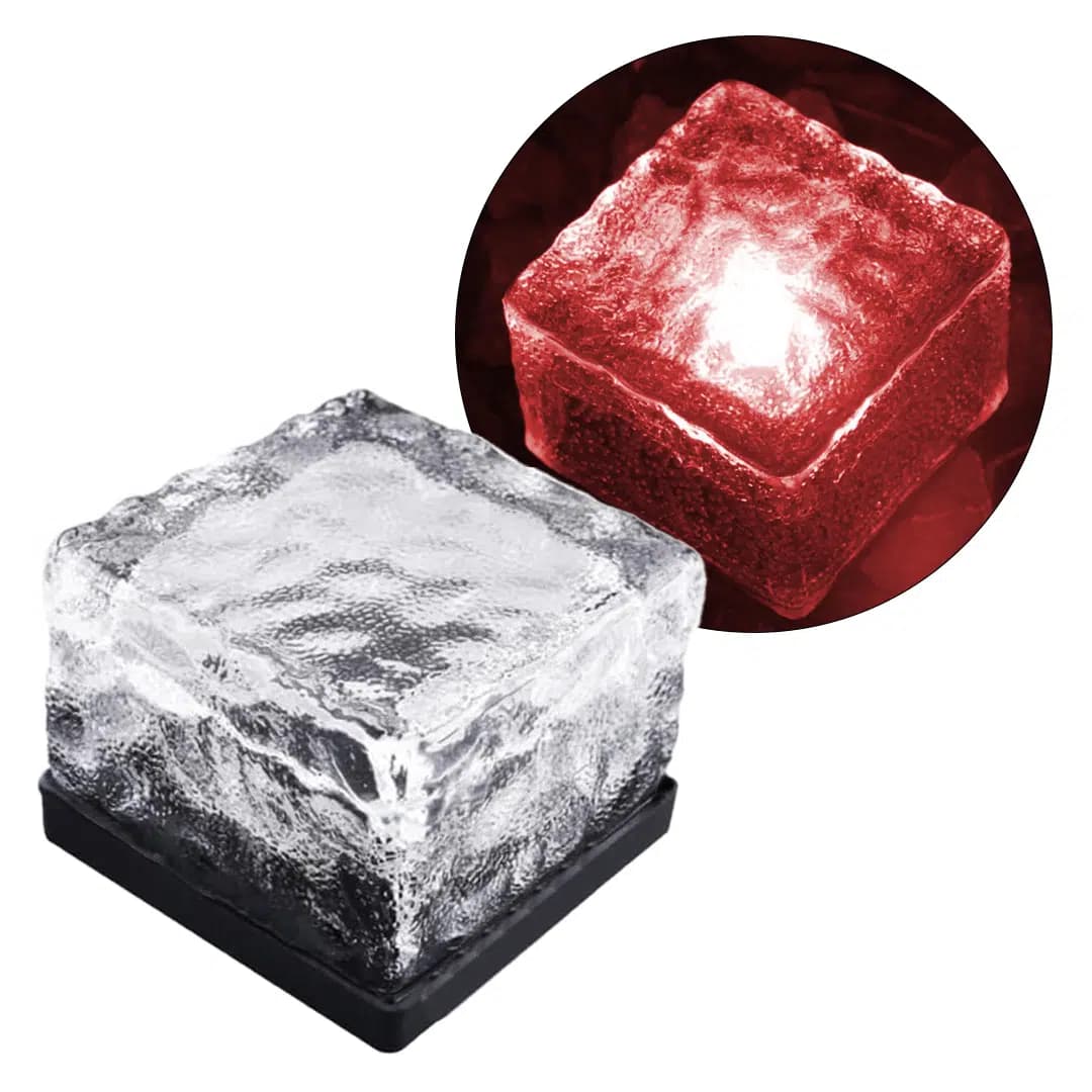 PowerMaster PM-21647 Solar Kırmızı Ledli Tuğla Görünümlü Bahçe Dekorasyon Aydınlatma - Seyyar Elektronik