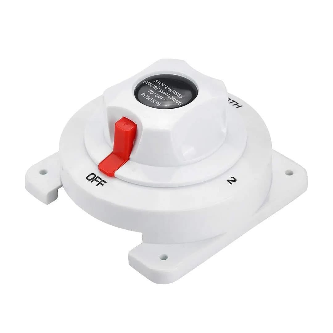 Powermaster PM-23102 Beyaz 175A 3P 12-24V 1+2 Çift Devreli 133 Mm Akü Şalteri (IC-275B) - Seyyar Elektronik