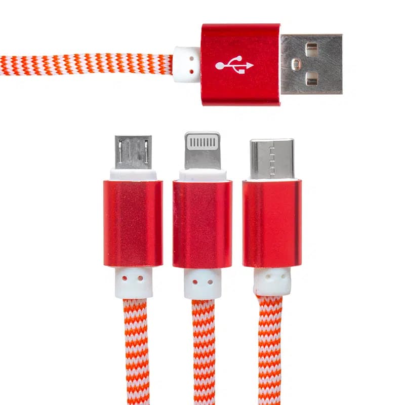 PowerMaster PM-2368 Micro USB - Type-C - Lightning Şarj Ve Data Kablosu 2.1 Amper 110Cm Örgülü - Seyyar Elektronik
