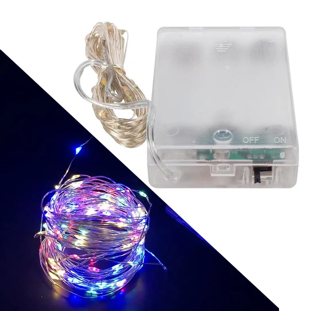 Powermaster PM-2557 Pilli RGB 4 Renkli RGB 10 Metre Kablolu Bağ Led - Seyyar Elektronik