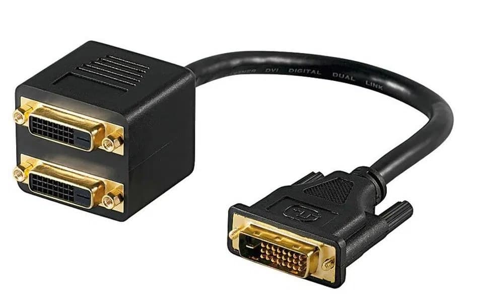 PowerMaster PM-25997 24+1 DVI Erkek TO 2x 24+5 DVI Dişi Çoklayıcı Kablo 32Cm - Seyyar Elektronik