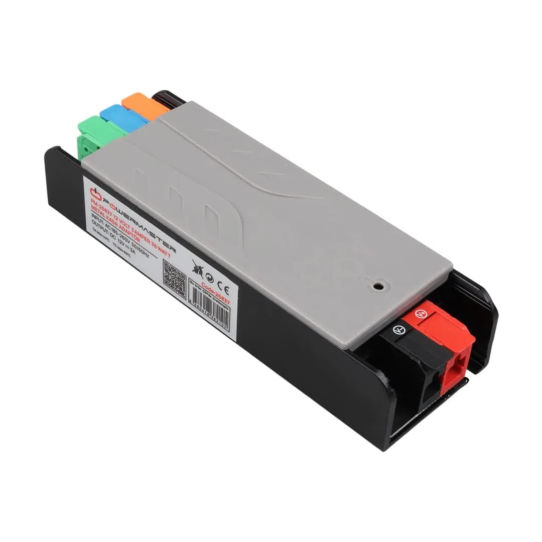 PowerMaster PM-26837 12 Volt 3 Amper 36 Watt Slim Metal Kasa Adaptör 128x42x27mm - Seyyar Elektronik