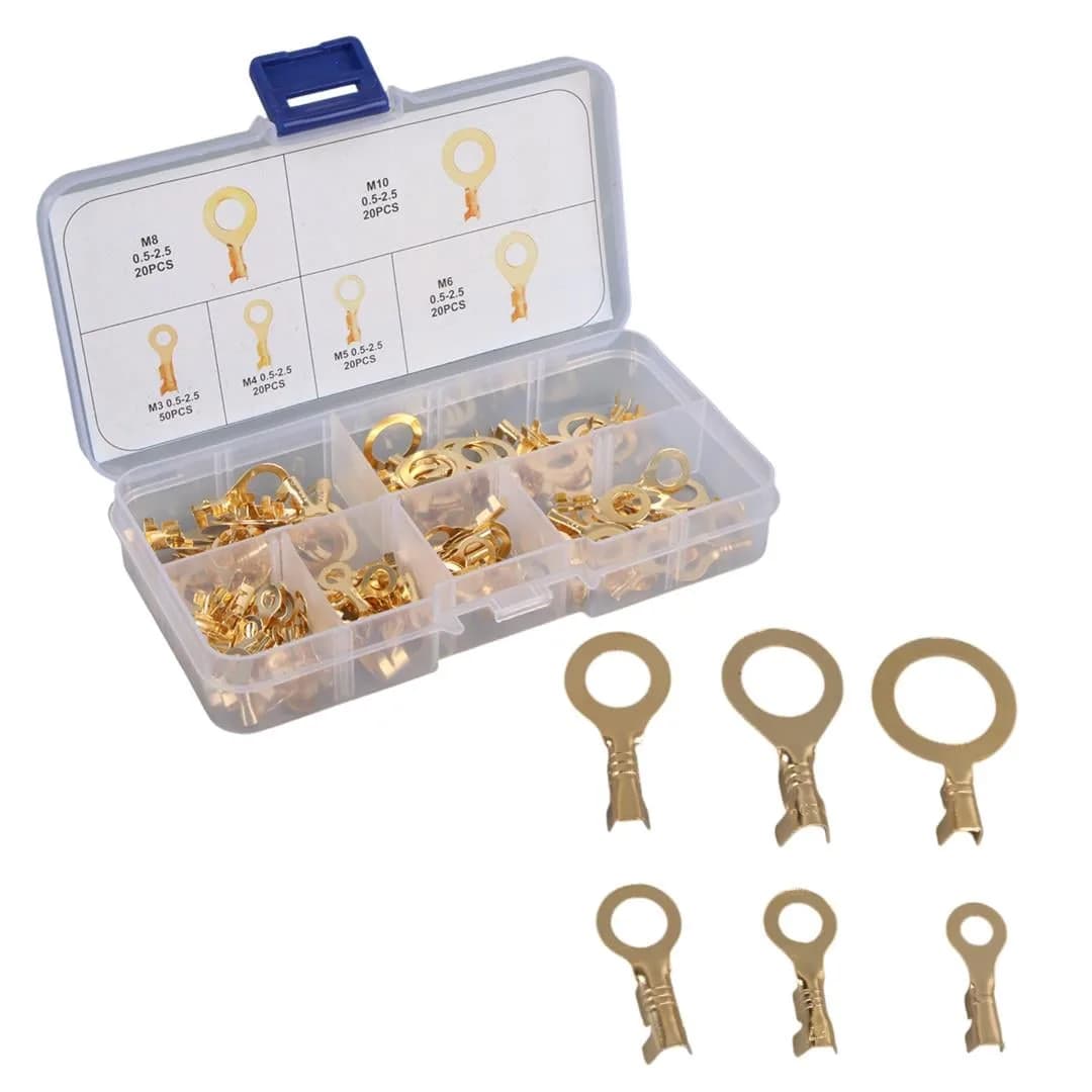 PowerMaster PM-29114 Topraklama Kablo Pabuç Seti 6 Çeşit 150 Parça (M10-M8-M6-M5-M4-M3) - Seyyar Elektronik