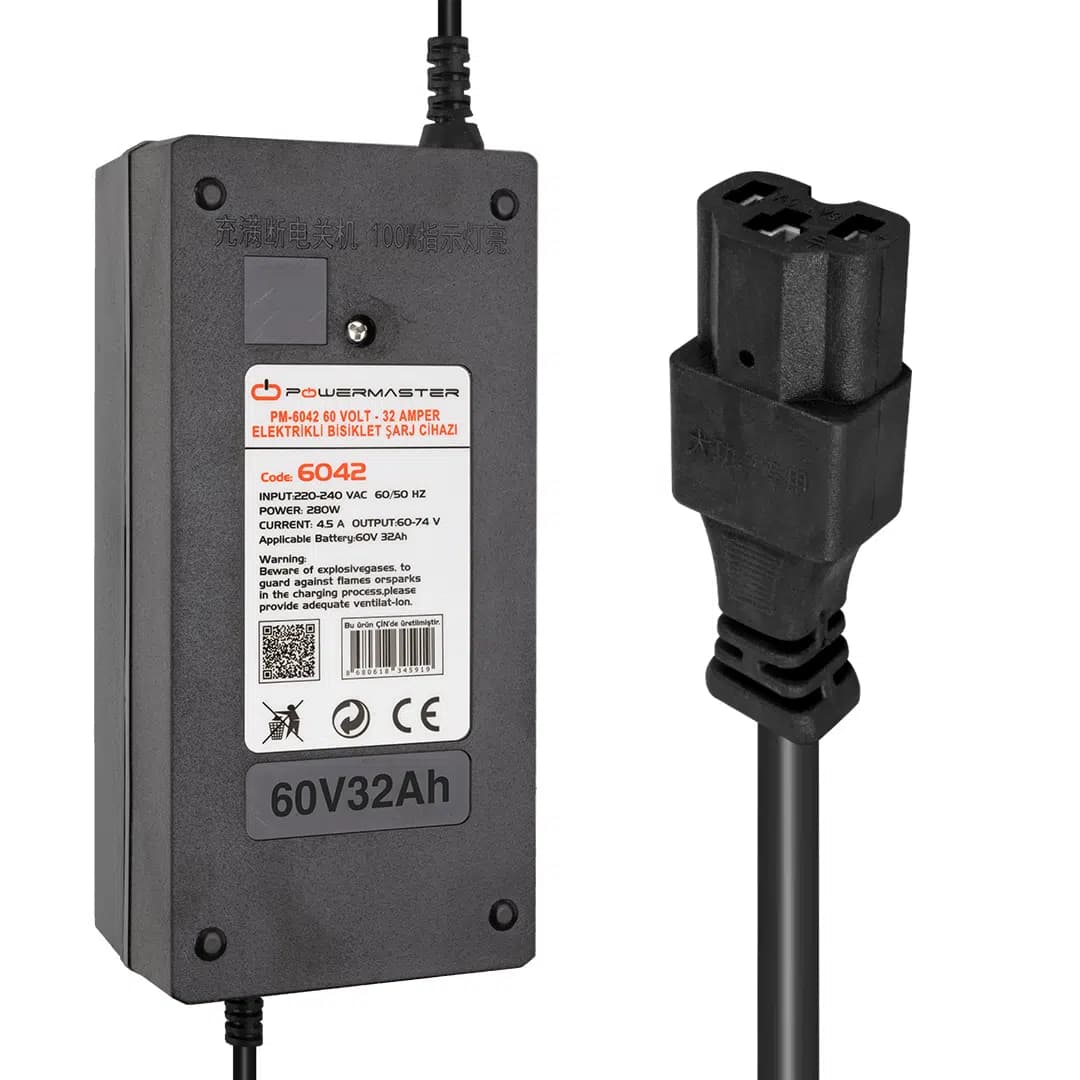 Powermaster PM-6042 60 Volt - 32 Amper Elektrikli Bisiklet Şarj Cihazı - Seyyar Elektronik