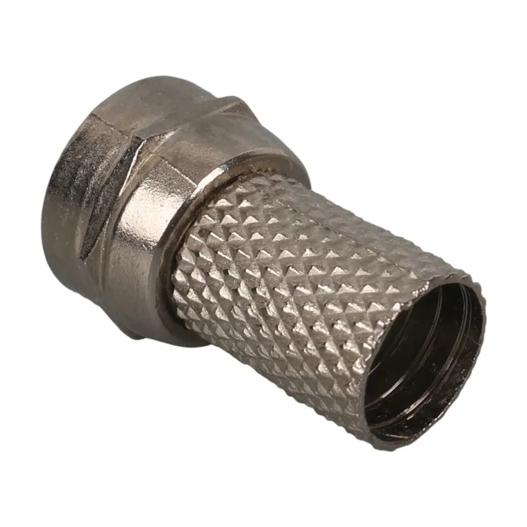 PowerMaster PM-683 F Konnektör RG6/U4 Uydu Anten Kablo Uyumlu Çevirmeli Vidalı Tip (100'lü Paket) - Seyyar Elektronik