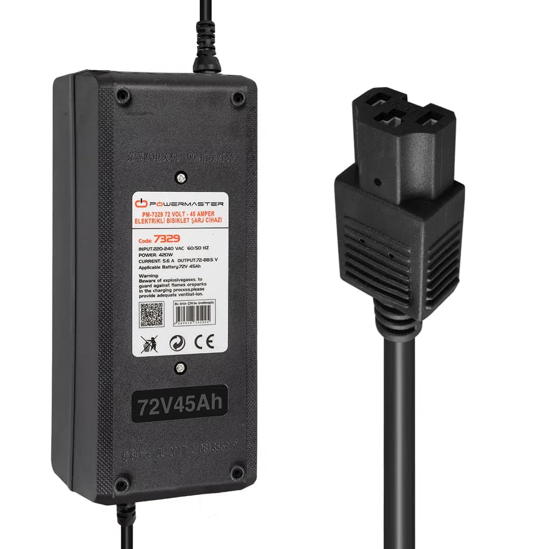 Powermaster PM-7329 72 Volt - 45 Amper Elektrikli Bisiklet Şarj Cihazı - Seyyar Elektronik