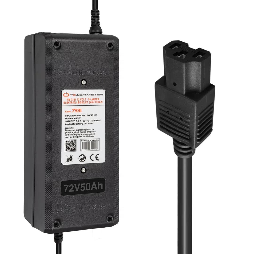 Powermaster PM-7331 72 Volt - 50 Amper Elektrikli Bisiklet Şarj Cihazı - Seyyar Elektronik