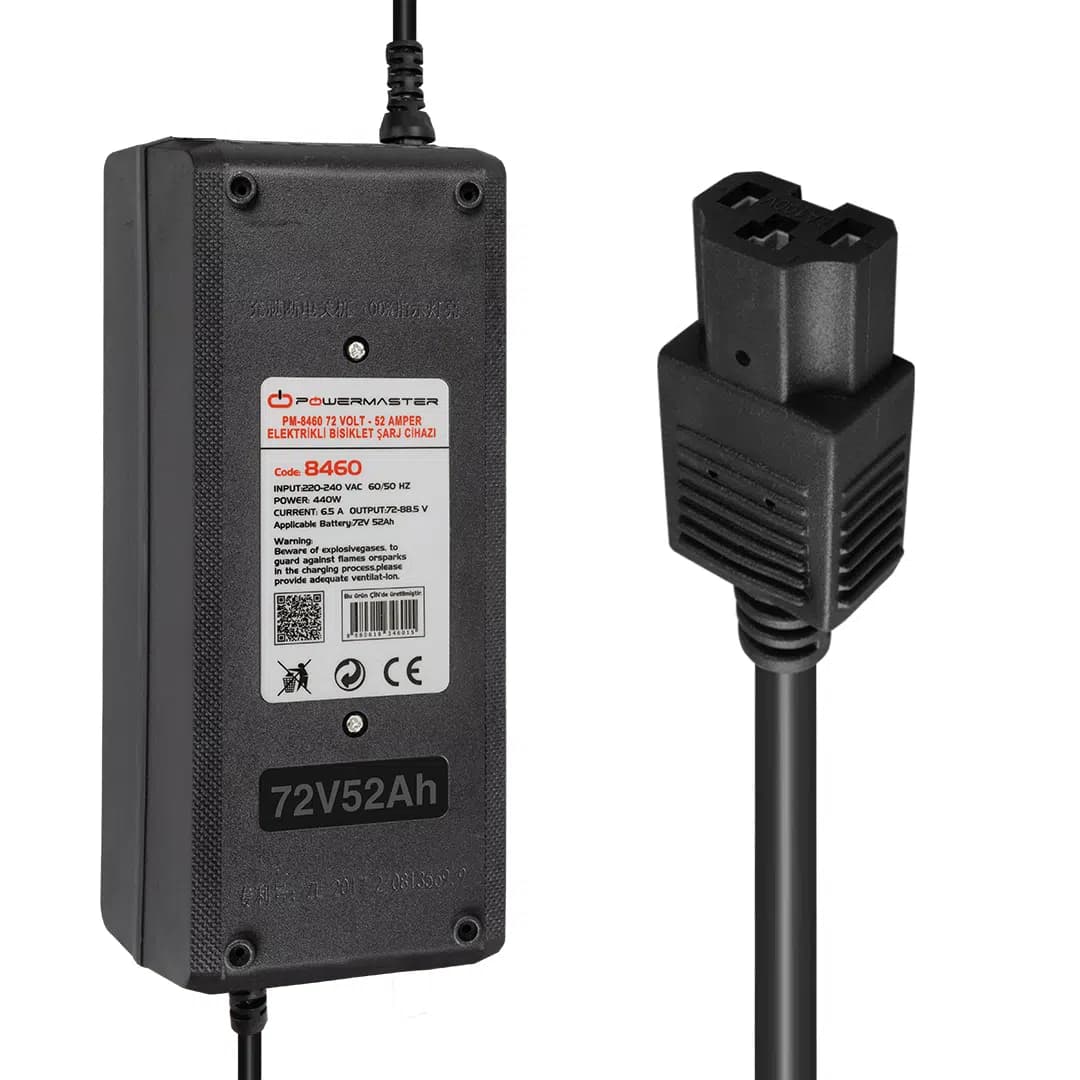 Powermaster PM-8460 72 Volt - 52 Amper Elektrikli Bisiklet Şarj Cihazı - Seyyar Elektronik