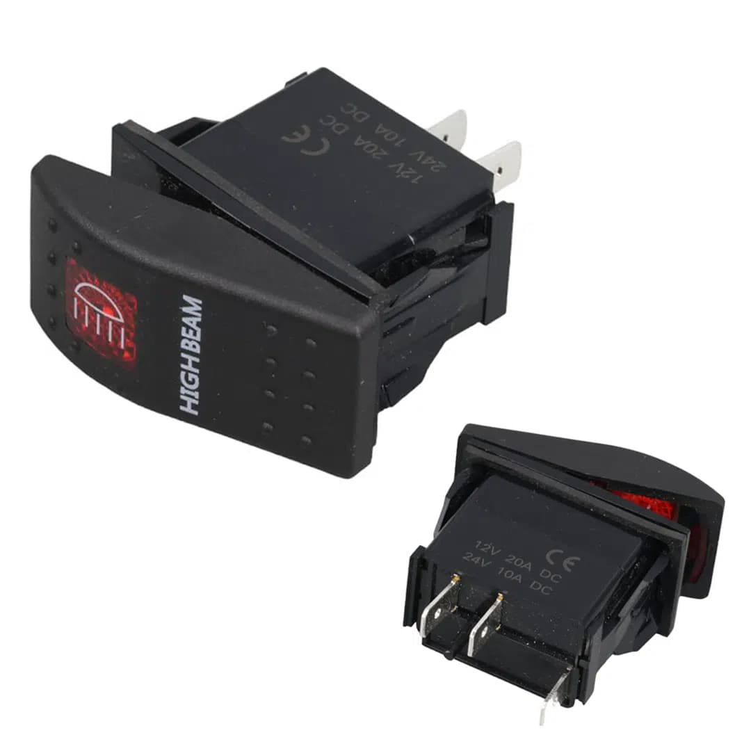 PowerMaster Projektör Sembollü Işıklı 3 Pinli On-Off 12-24V Marin Switch - Seyyar Elektronik