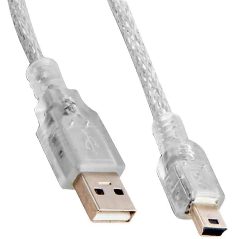 Powermaster USB 2.0 Şeffaf 5 Metre Usb AM Mini 5 Pin Kablo - Seyyar Elektronik