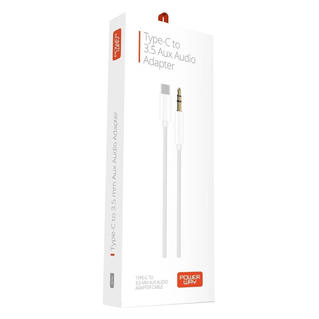 Powerway AC06 TYPE-C TO 3.5mm AUX Kulaklık Jack Çevirici 1 Metre - Seyyar Elektronik