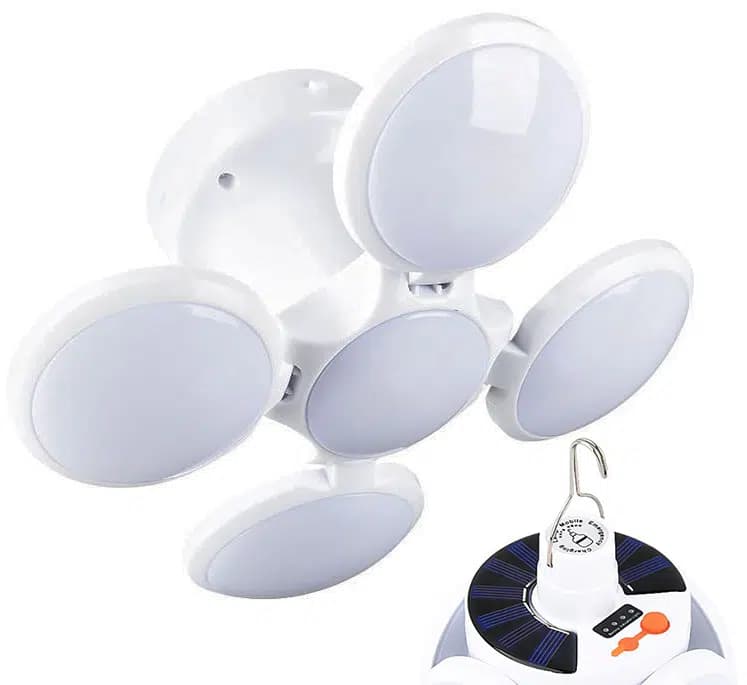 Premio PR-2038 5 Kanatlı Solar Bataryalı Şarjlı Katlanabilir Acil Durum Kamp Lambası - Seyyar Elektronik