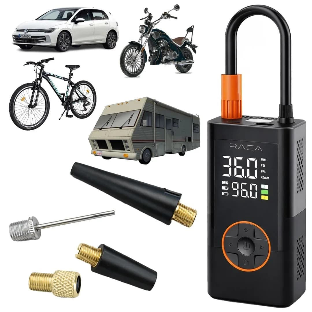 Raca Dijital Ekranlı Araç, Lastik, Top, Bisiklet Şişirme Taşınabilir Hava Kompresörü - Seyyar Elektronik