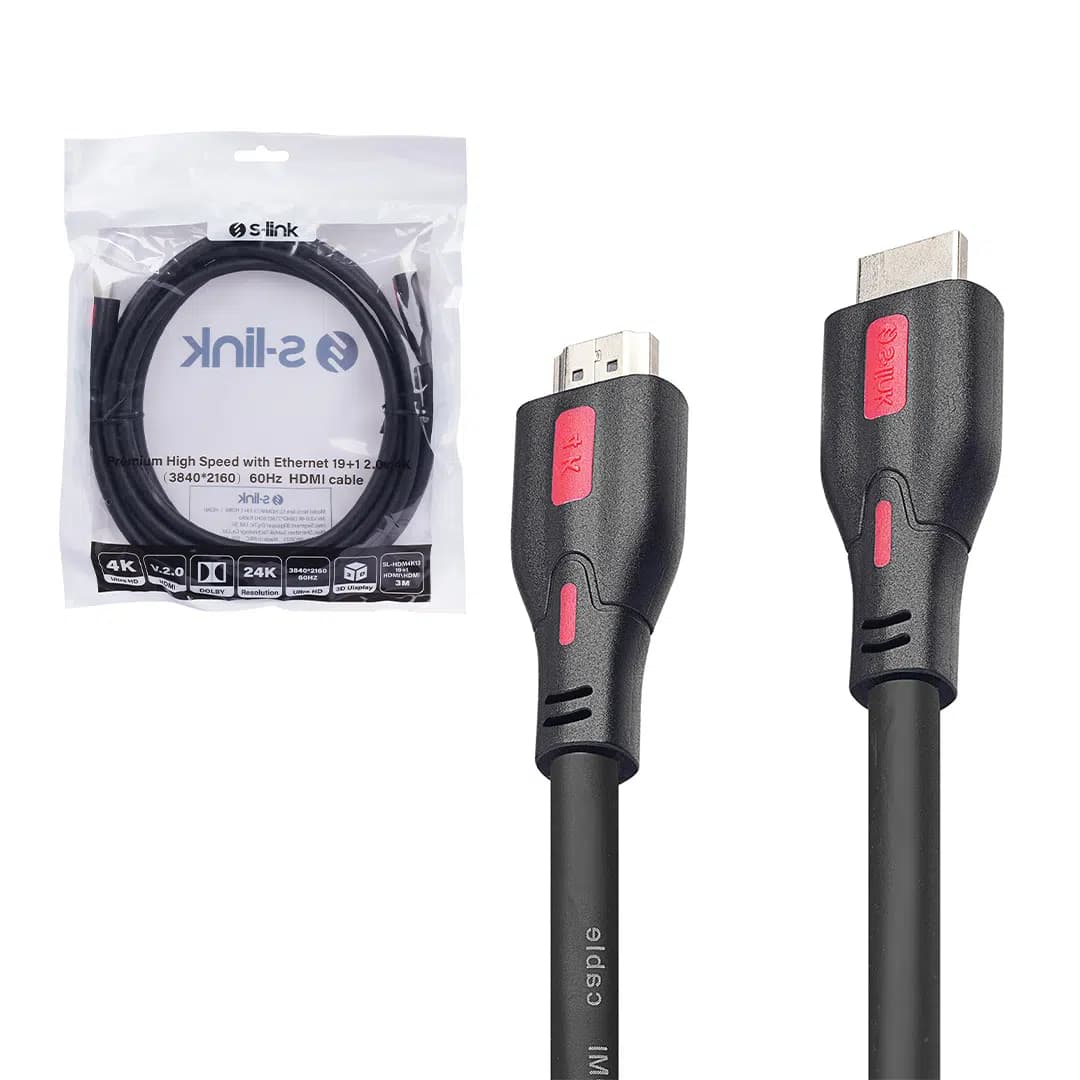 S-Link SL-HDM4K13 19+1 Hdmi To Hdmi 3m V2.0 4k (3840*2160) 60hz Kablo - Seyyar Elektronik