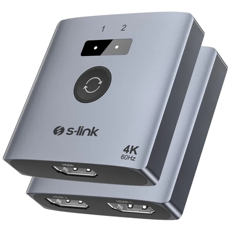S-Link SL-LU602 2-Port 4K 60Hz HDMI Çift Yönlü (Bi-Directional) Akıllı Switch - Seyyar Elektronik