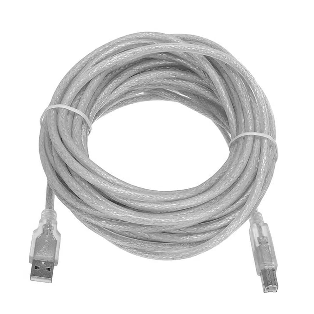 S-Link SL-U2007 7 Metre USB2.0 Yazıcı Kablosu Şeffaf Kalın Örgülü Yazıcı ve Tarayıcı Bağlantı Kablosu - Seyyar Elektronik