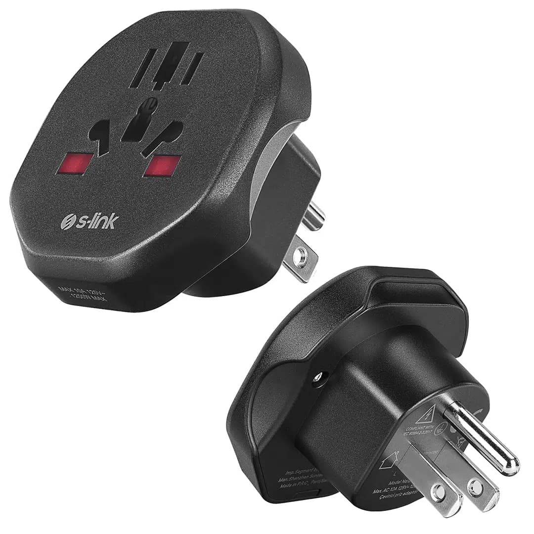 S-Link SL-WL05 Universal - Amerikan Tipine Çevirici Priz Adaptör Fiş - Seyyar Elektronik