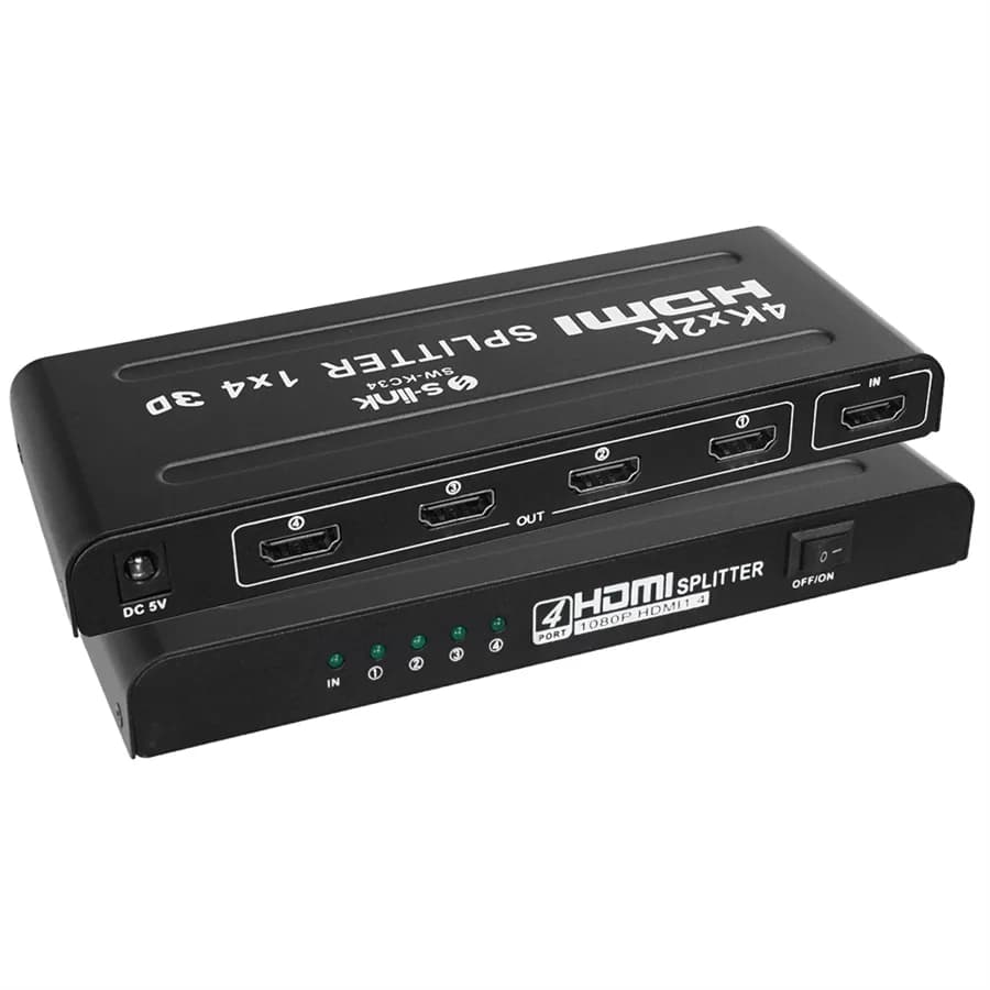 S-Link SW-KC34 4 Port 4Kx2K HDMI Görüntü Çoğaltıcı Splitter Full HD 3D Destekli - Seyyar Elektronik