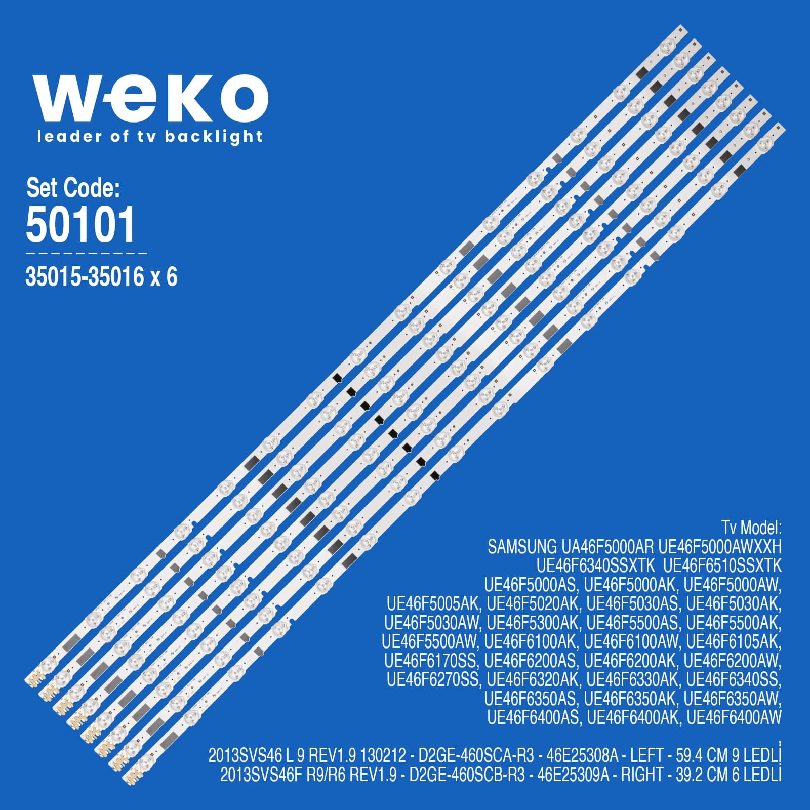 Samsung UE46F6800SS 46'' inç Birleştirilmiş Led Kodu 8 Adet Tv Led Bar - Seyyar Elektronik