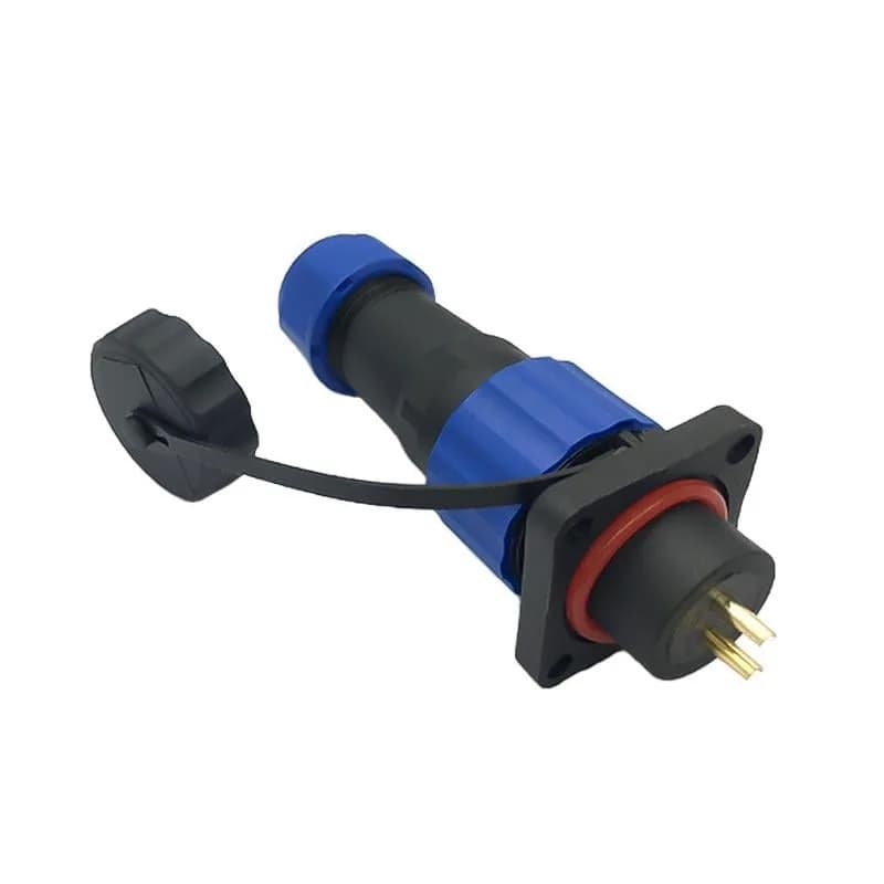 SD16 Su Geçirmez 2 Pin 16 Mm Dörtgen Konnektör (Fiş-Soket / Erkek-Dişi) - Seyyar Elektronik