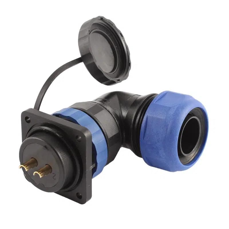 SD28 Su Geçirmez 2 Pin 28 Mm Dörtgen Konnektör 90° Dirsek - Seyyar Elektronik