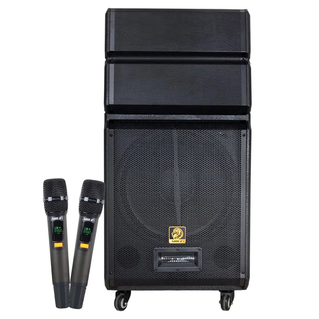 Shile SL-1612B İki El Mikrofonlu-Kumandalı USB/SD/BT/FM Taşınabilir Hoparlör - Seyyar Elektronik