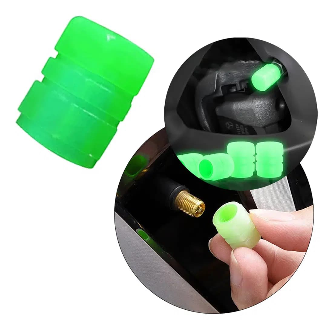 Sunup SN-21012 Yeşil Fosforlu Işık Saçan Lastik Sibop Kapak (Tekli) - Seyyar Elektronik