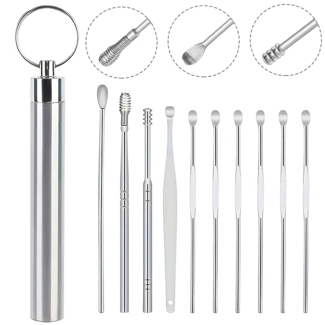 Sunup SN-27132 Paslanmaz Çelik 10'lu Kulak Temizleme Seti - Seyyar Elektronik