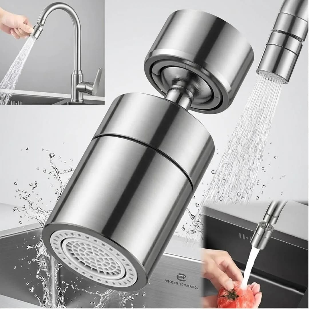 Sunup SN-29317 Çift Hız Ayarlı Gümüş Renk Musluk Başlığı - Seyyar Elektronik